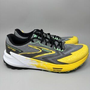 Brooks Catamount 3 Men 13 D Gray Yellow Walking Trail Sneaker Running Shoes